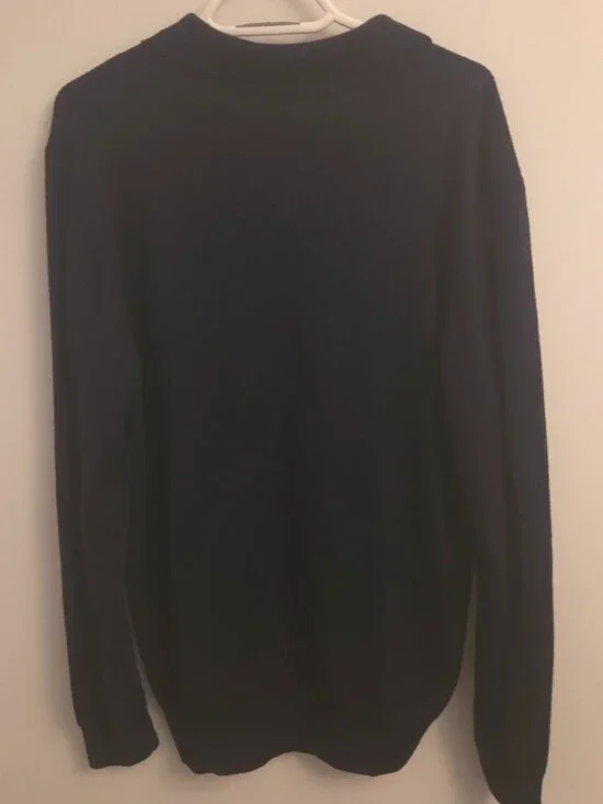 FB Class Black Long Sleeve Polo Sweater Men’s | Italian Made - Picture 3 of 7